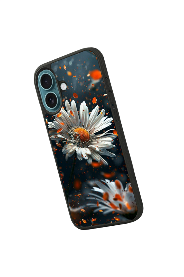 iPhone 16 Uyumlu Cicek Tasarımlı Glossy Premium Kılıf