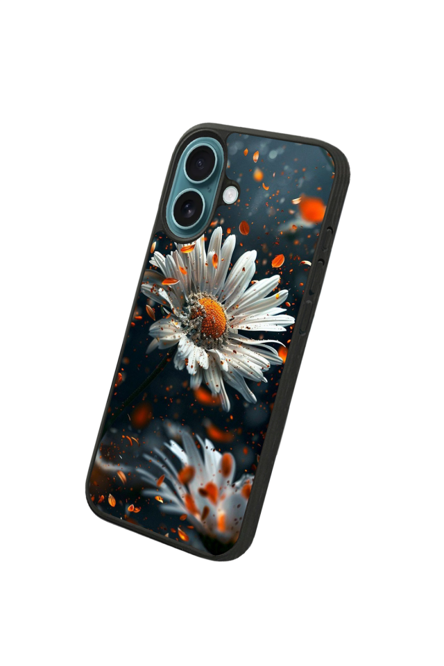 iPhone 16 Uyumlu Cicek Tasarımlı Glossy Premium Kılıf