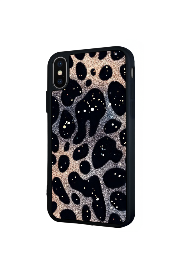 iPhone X/ XS Uyumlu Hologram Leopar Tasarımlı Glossy Premium Kılıf
