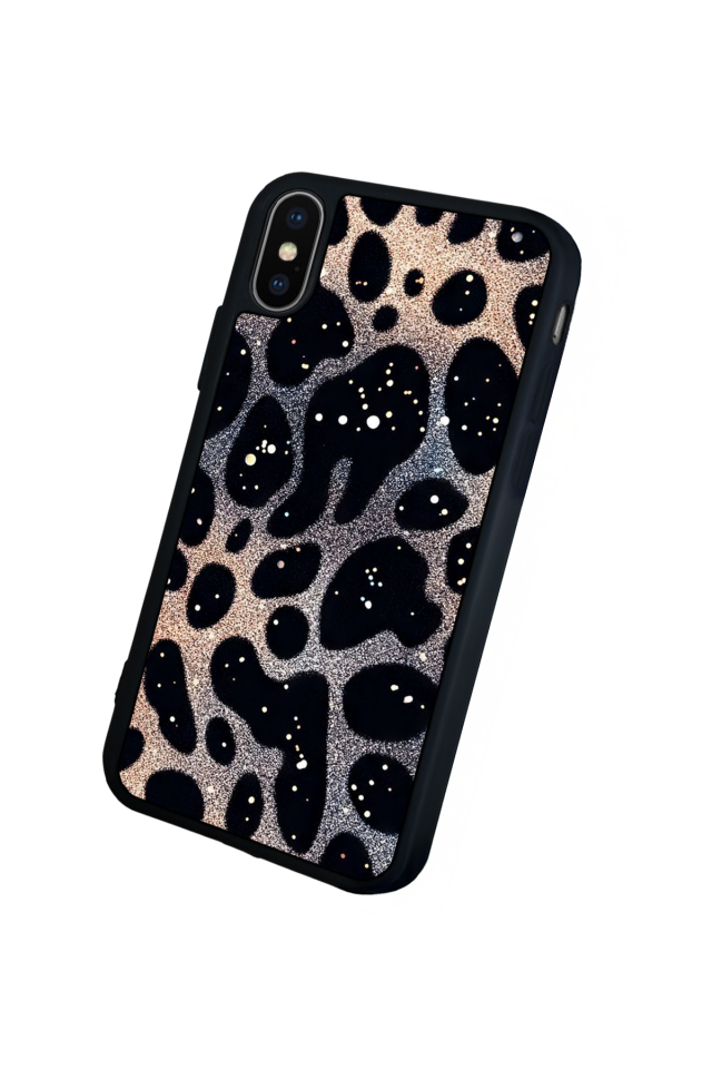iPhone X/ XS Uyumlu Hologram Leopar Tasarımlı Glossy Premium Kılıf