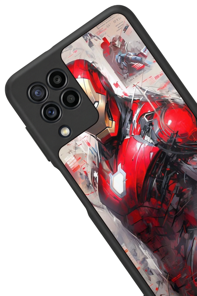 Samsung Galaxy M22 Uyumlu Iron Man ( Demir Adam ) Tasarımlı Glossy Premium Kılıf