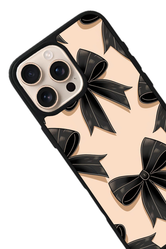 iPhone 16 Pro Max Uyumlu Kurdele Tasarımlı Glossy Premium Kılıf