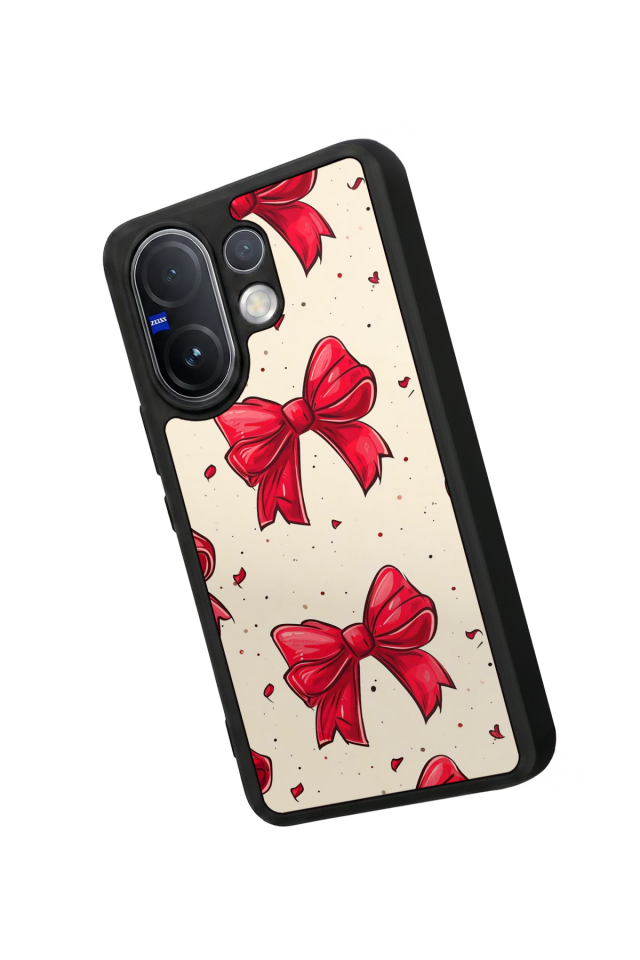 Vivo V60 Uyumlu Kurdele Tasarımlı Glossy Premium Kılıf
