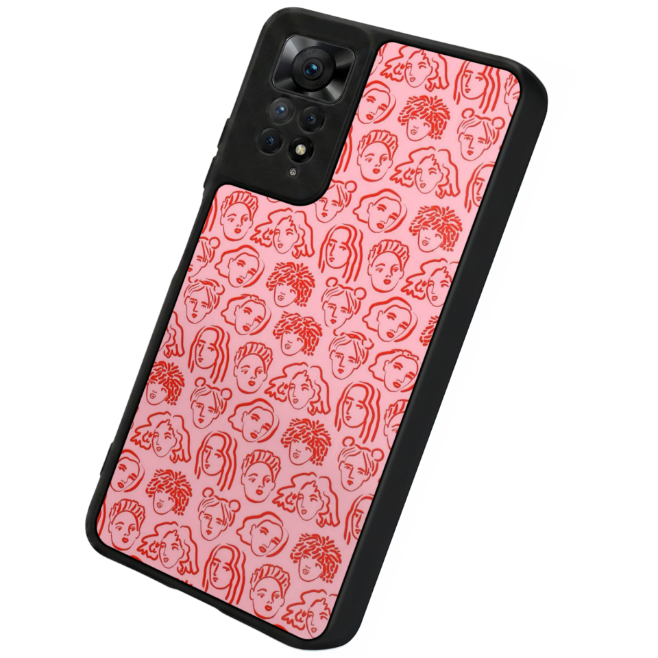 Xiaomi Redmi Note 12 Pro Uyumlu Line Art Tasarımlı Glossy Premium Kılıf