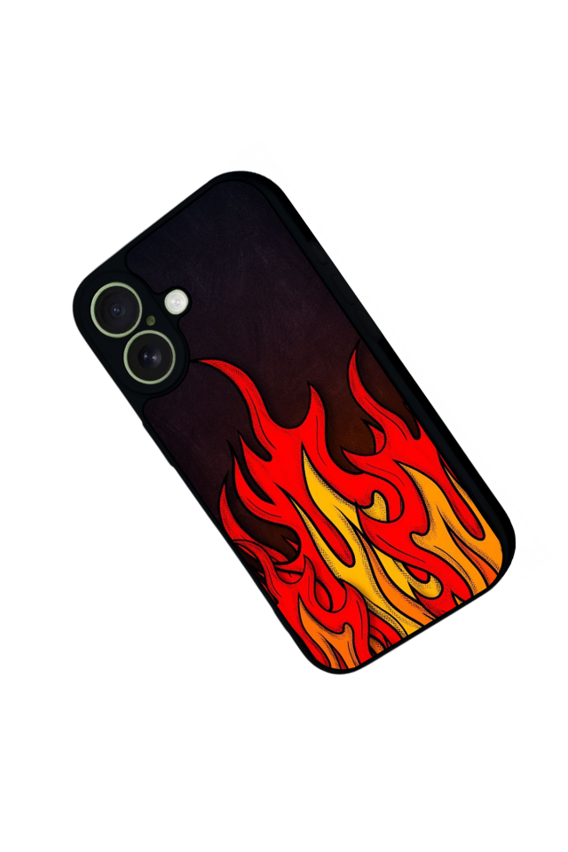 iPhone 17 Uyumlu Retro Flame Patterns Tasarımlı Glossy Premium Kılıf