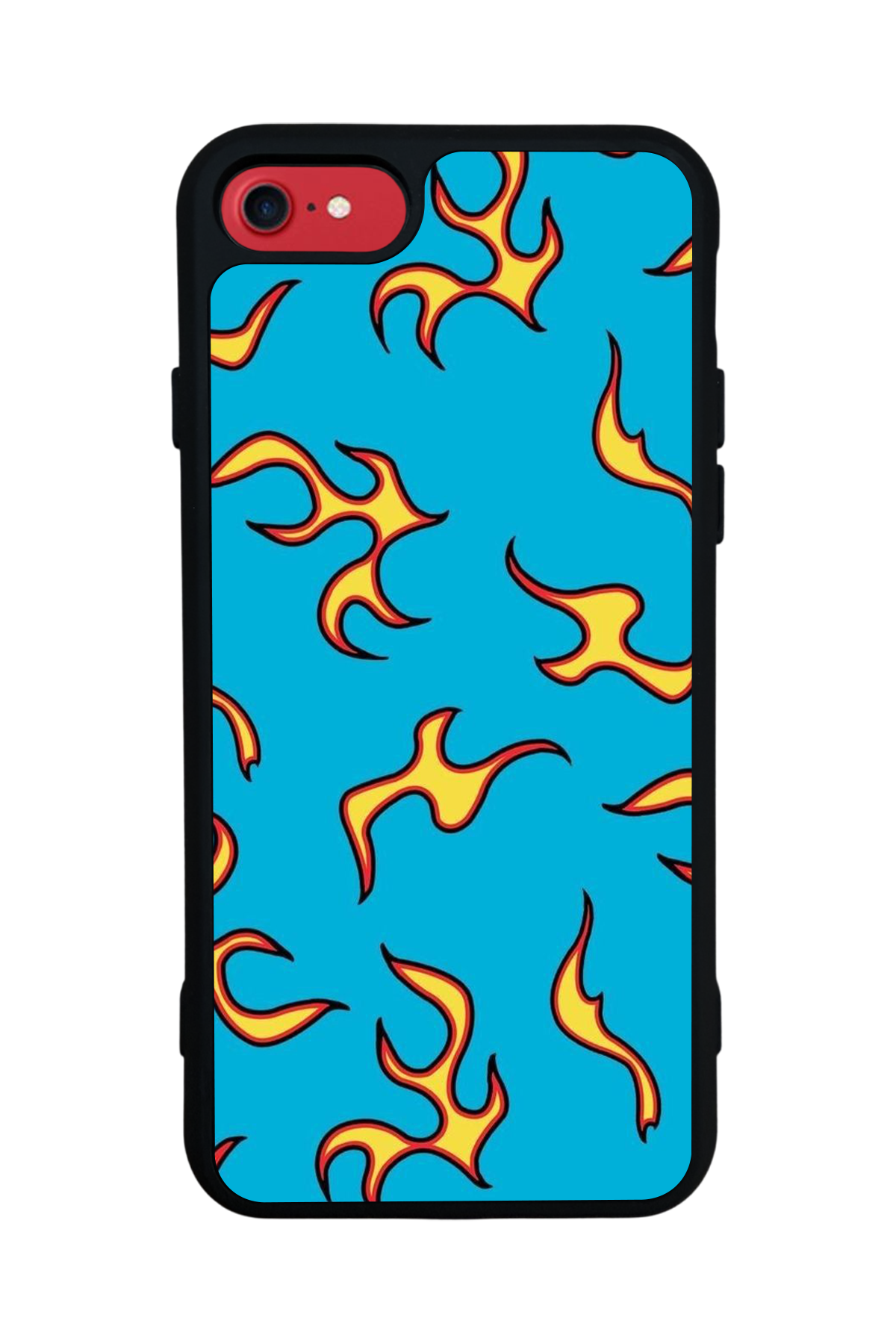 iPhone 7 Uyumlu Retro Flame Patterns Tasarımlı Glossy Premium Kılıf