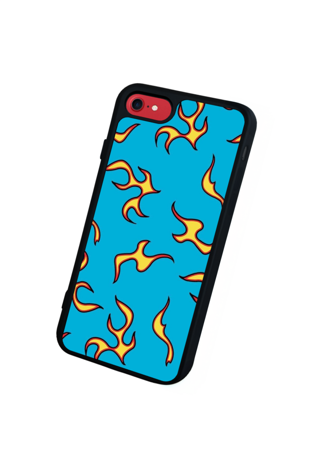 iPhone 7 Uyumlu Retro Flame Patterns Tasarımlı Glossy Premium Kılıf