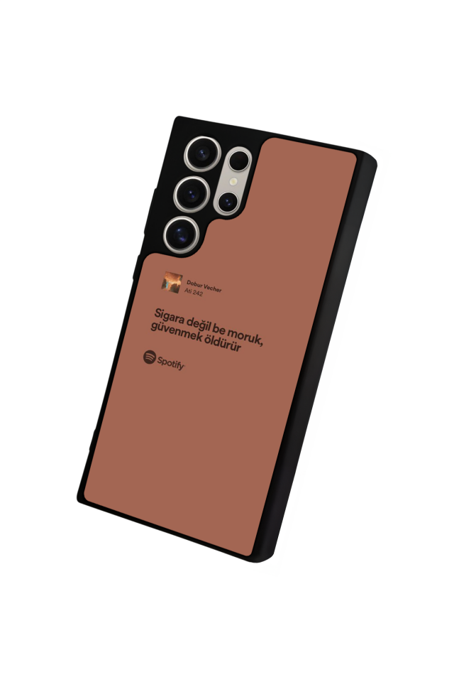 Samsung Galaxy S22 Ultra Uyumlu Sarki Sozleri Tasarımlı Glossy Premium Kılıf