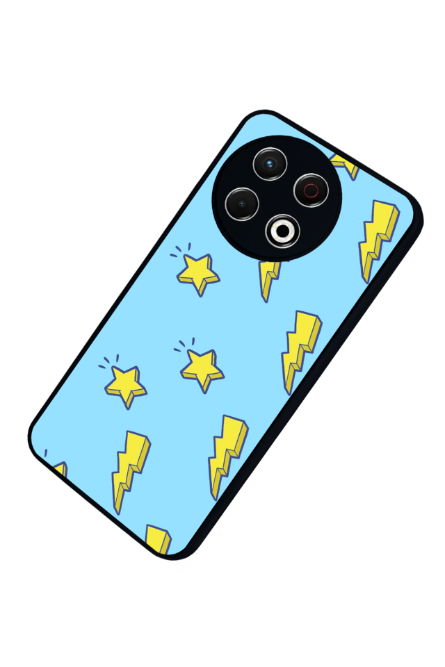 Tecno Spark 30 Pro Uyumlu Simsek Tasarımlı Glossy Premium Kılıf