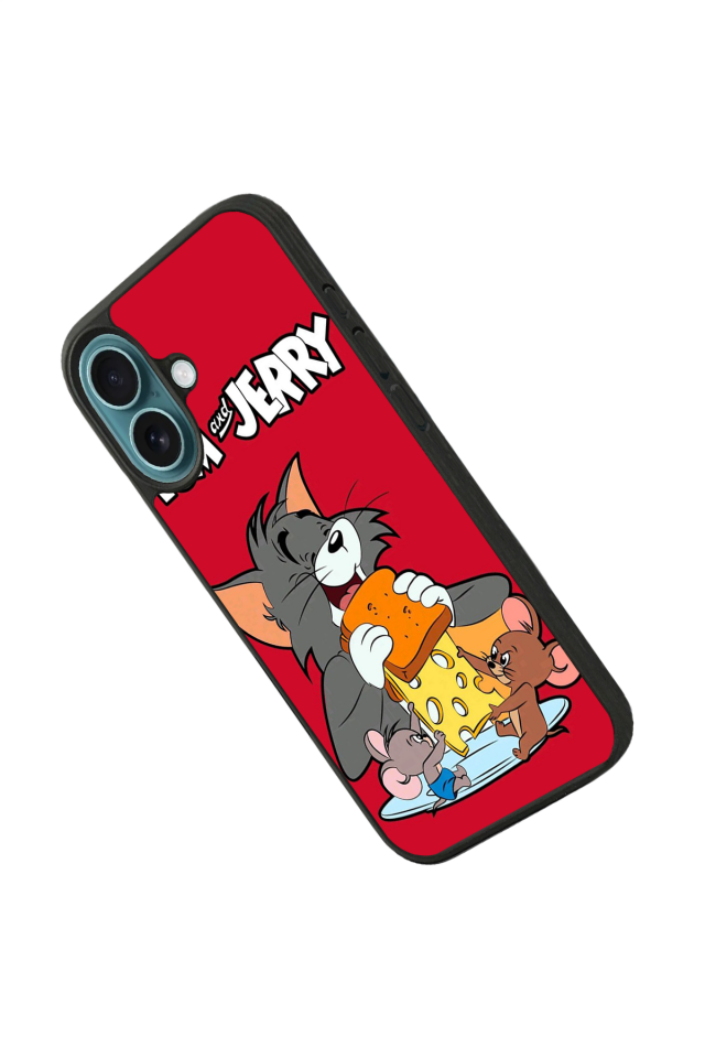 iPhone 16 Plus Uyumlu Tom And Jerry Tasarımlı Glossy Premium Kılıf