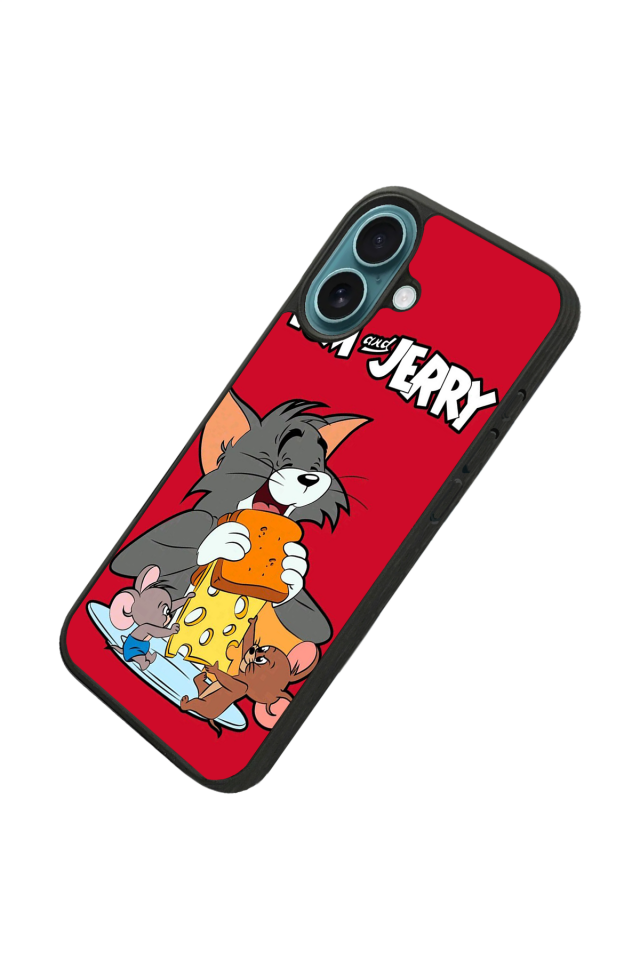 iPhone 16 Plus Uyumlu Tom And Jerry Tasarımlı Glossy Premium Kılıf