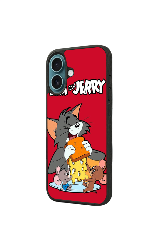 iPhone 16 Plus Uyumlu Tom And Jerry Tasarımlı Glossy Premium Kılıf