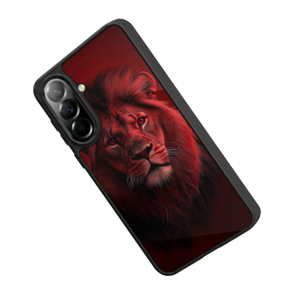 Samsung Galaxy A37 Uyumlu Aslan Tasarımlı Glossy Premium Kılıf