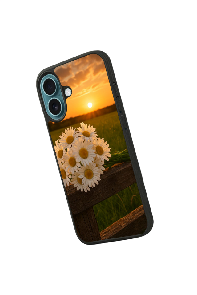 iPhone 16 Uyumlu Cicek Tasarımlı Glossy Premium Kılıf