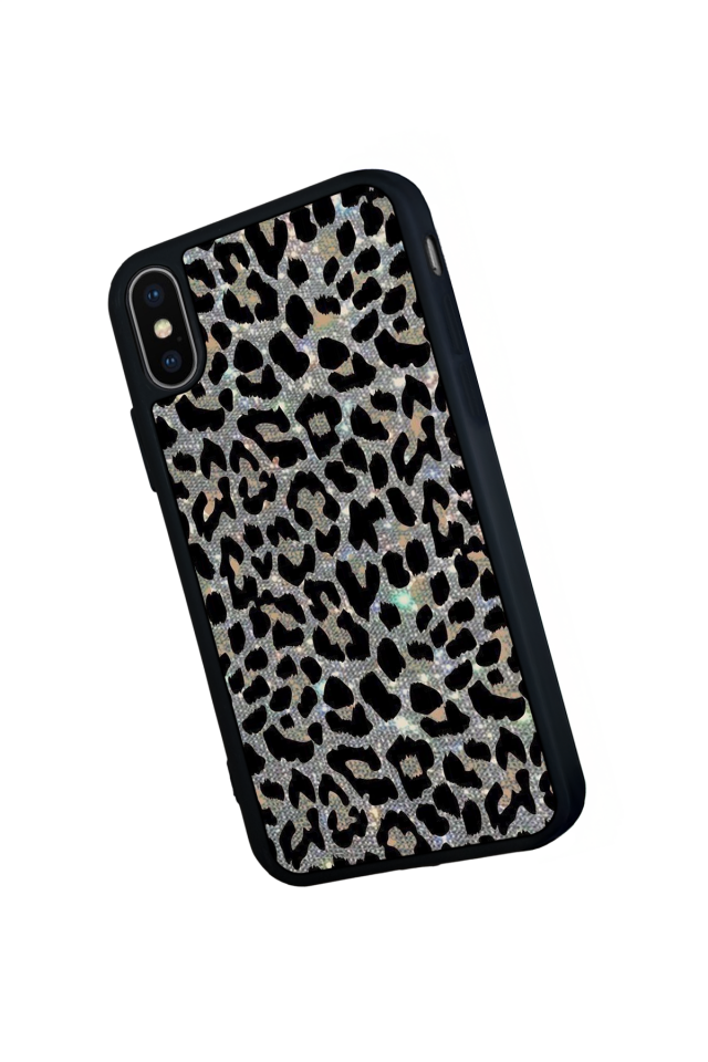 iPhone X/ XS Uyumlu Hologram Leopar Tasarımlı Glossy Premium Kılıf