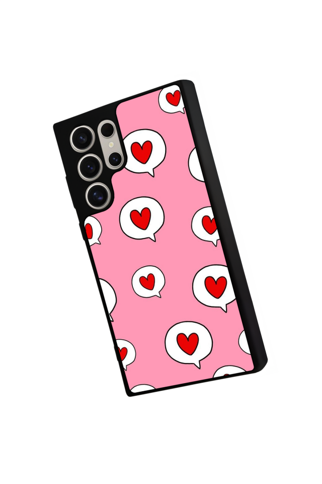 Samsung Galaxy S24 Ultra Uyumlu Kalp Love Tasarımlı Glossy Premium Kılıf