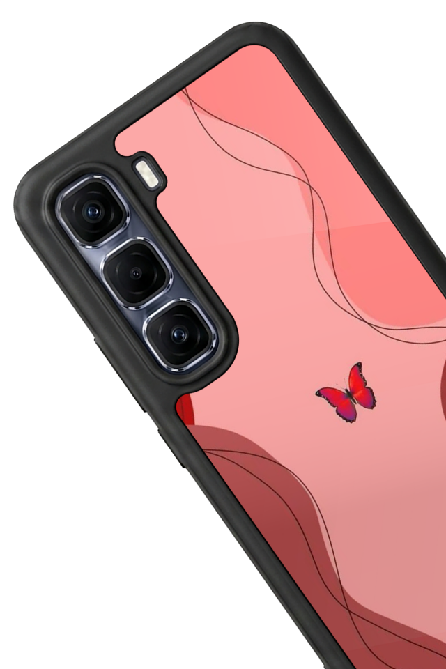 Infinix Hot 60 Pro Plus Uyumlu Kelebek Tasarımlı Glossy Premium Kılıf
