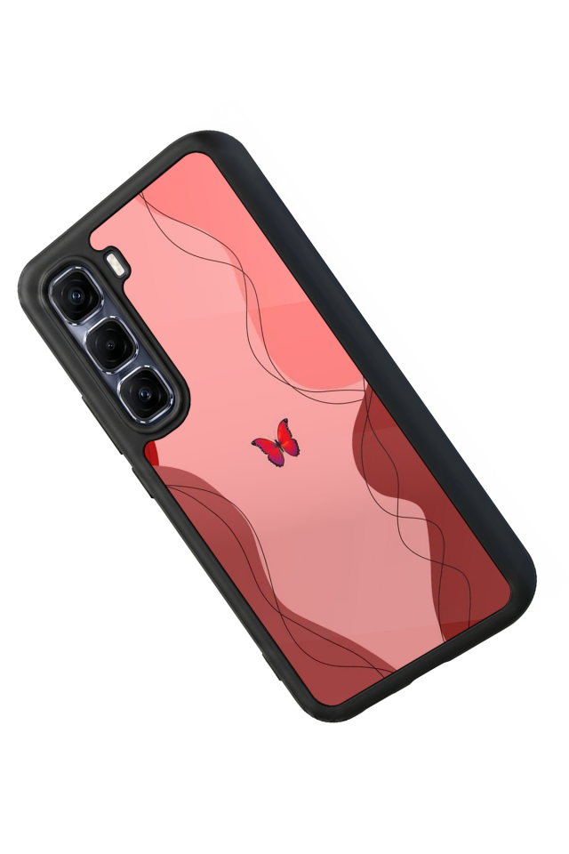Infinix Hot 60 Pro Plus Uyumlu Kelebek Tasarımlı Glossy Premium Kılıf