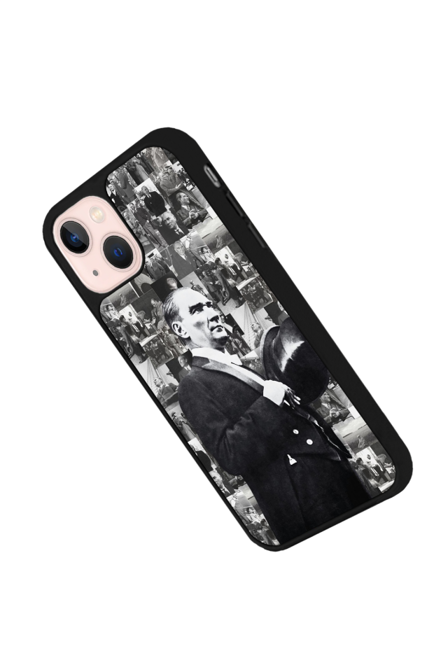 iPhone 13 Mini Uyumlu Mustafa Kemal Ataturk Tasarımlı Glossy Premium Kılıf