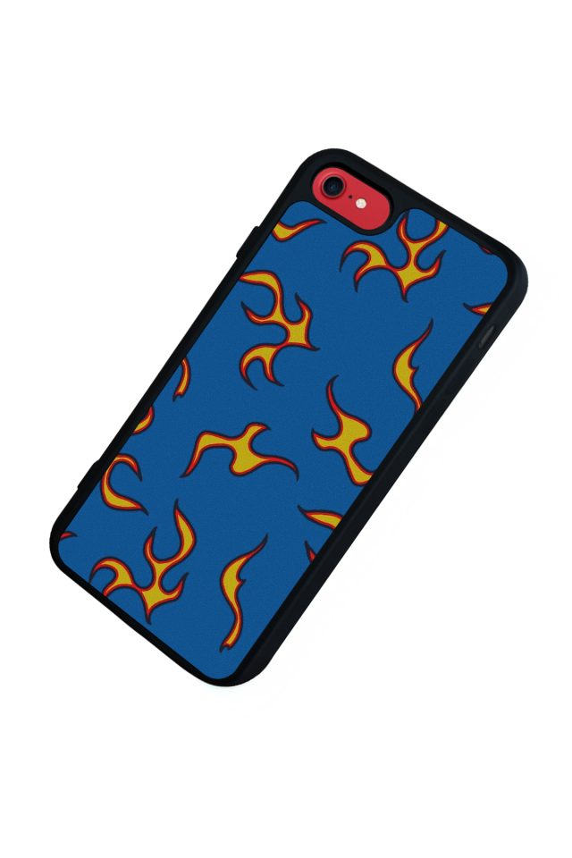 iPhone 7 Uyumlu Retro Flame Patterns Tasarımlı Glossy Premium Kılıf