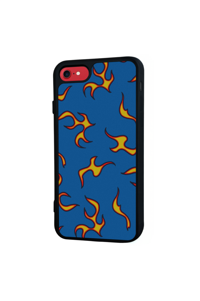iPhone 7 Uyumlu Retro Flame Patterns Tasarımlı Glossy Premium Kılıf