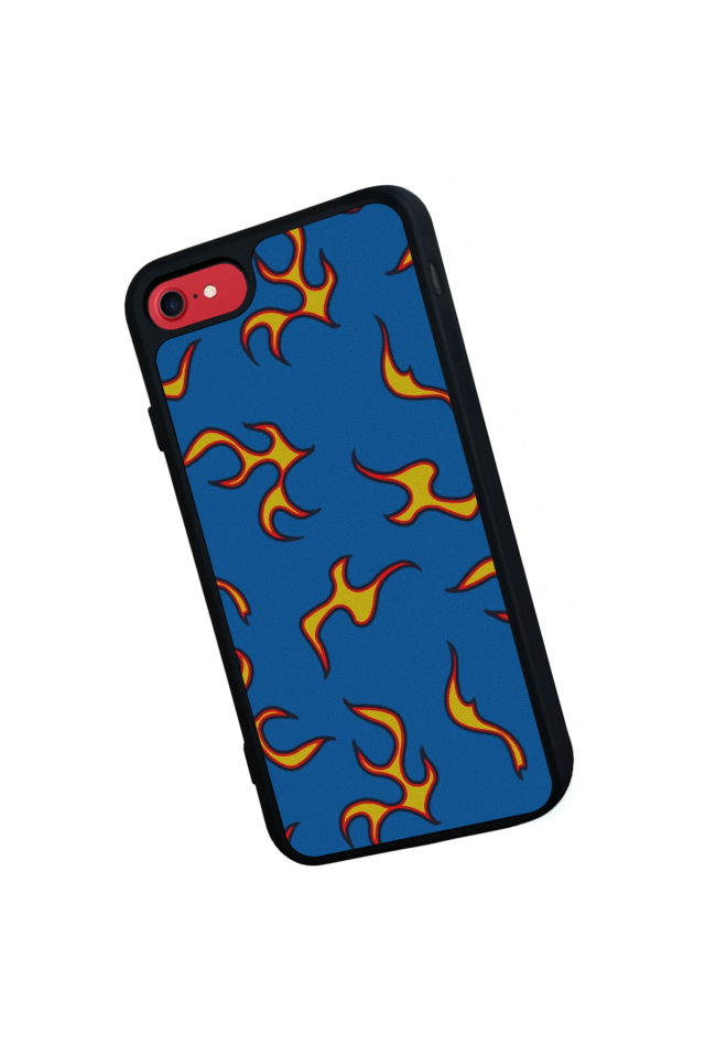 iPhone 7 Uyumlu Retro Flame Patterns Tasarımlı Glossy Premium Kılıf