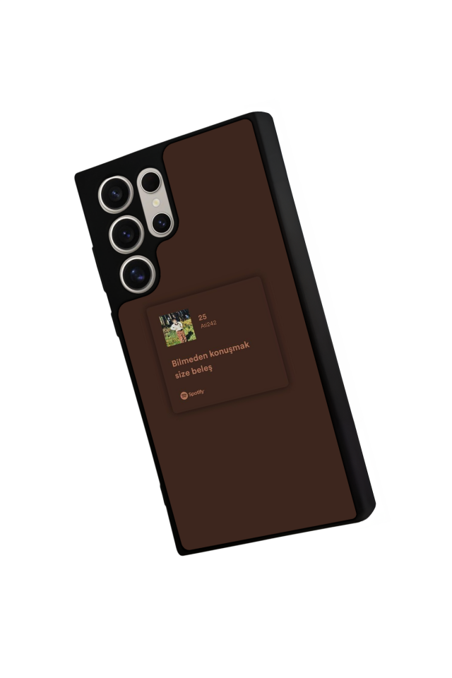 Samsung Galaxy S22 Ultra Uyumlu Sarki Sozleri Tasarımlı Glossy Premium Kılıf