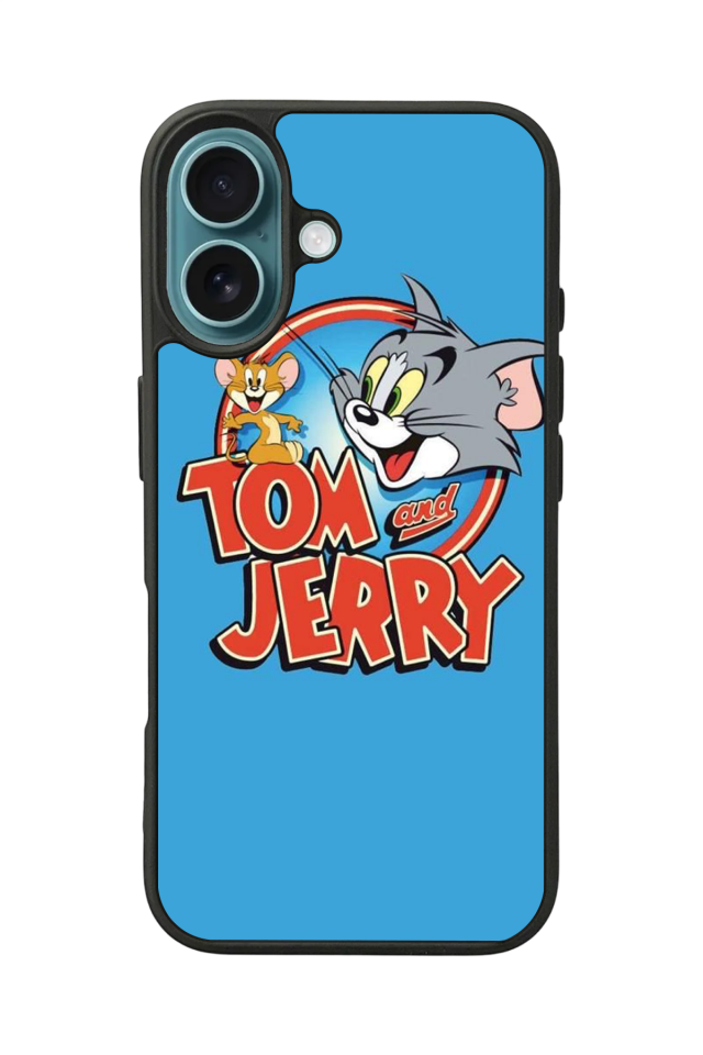 iPhone 16 Plus Uyumlu Tom And Jerry Tasarımlı Glossy Premium Kılıf