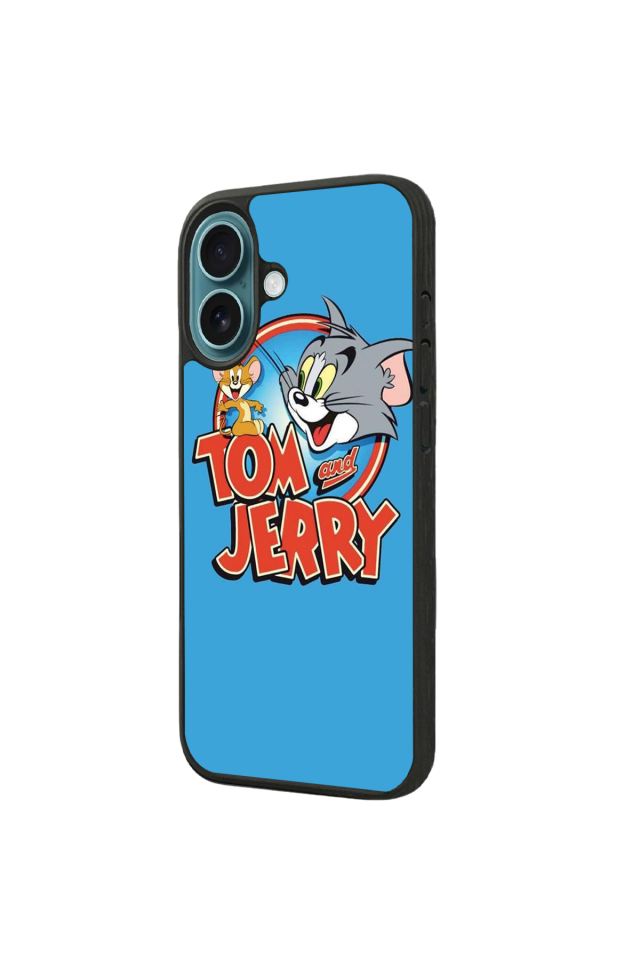 iPhone 16 Plus Uyumlu Tom And Jerry Tasarımlı Glossy Premium Kılıf