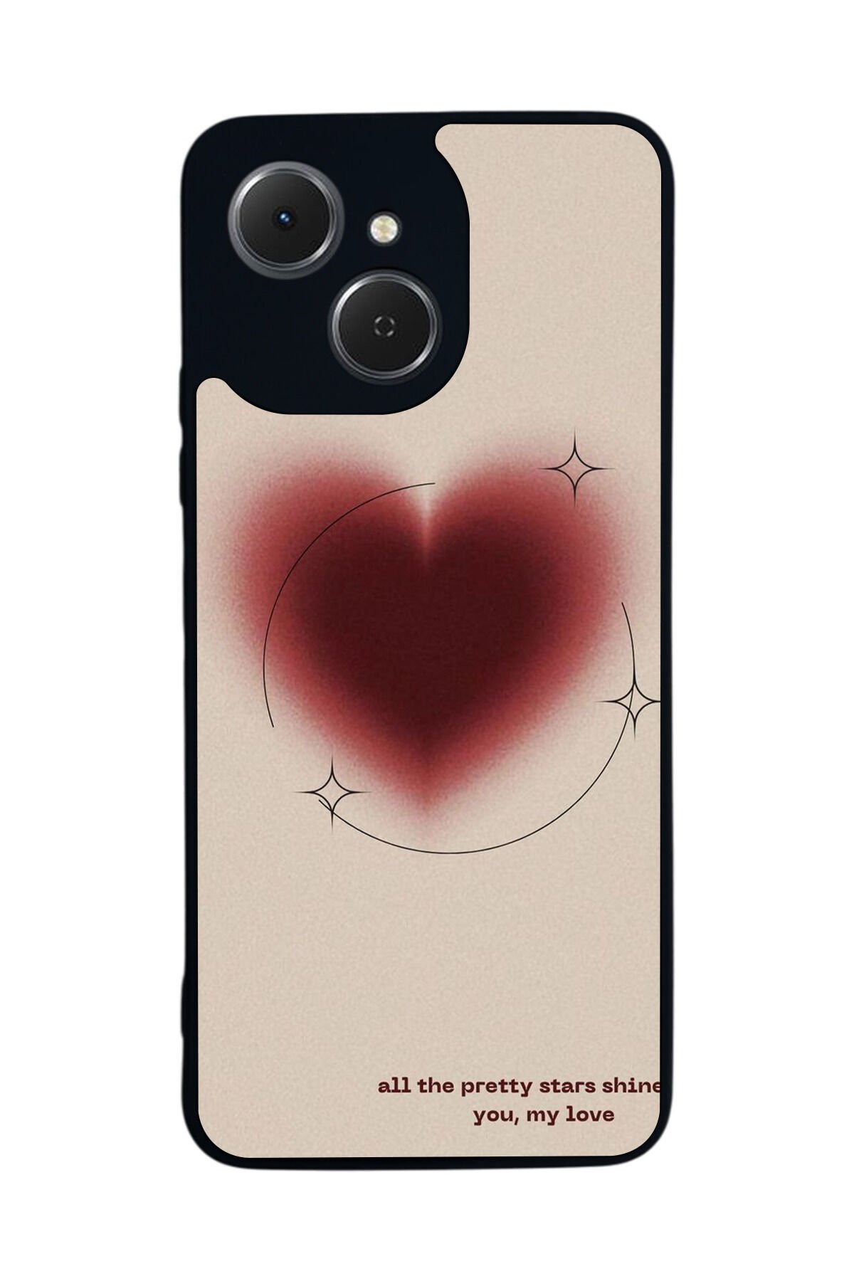 Tecno Spark 40C Uyumlu Kalp Love Tasarımlı Glossy Premium Kılıf