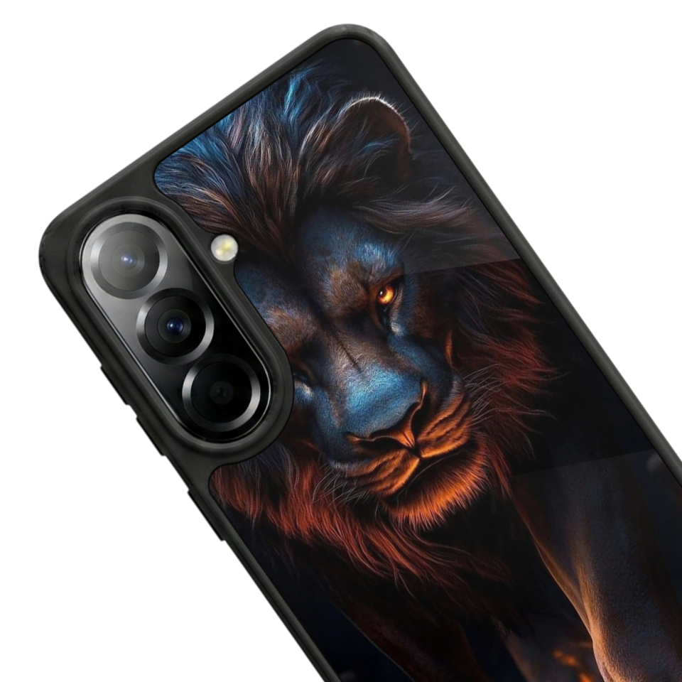 Samsung Galaxy A37 Uyumlu Aslan Tasarımlı Glossy Premium Kılıf