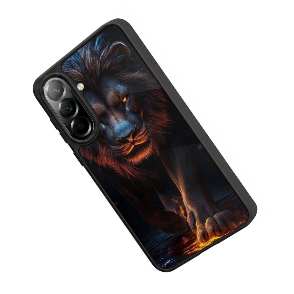 Samsung Galaxy A37 Uyumlu Aslan Tasarımlı Glossy Premium Kılıf