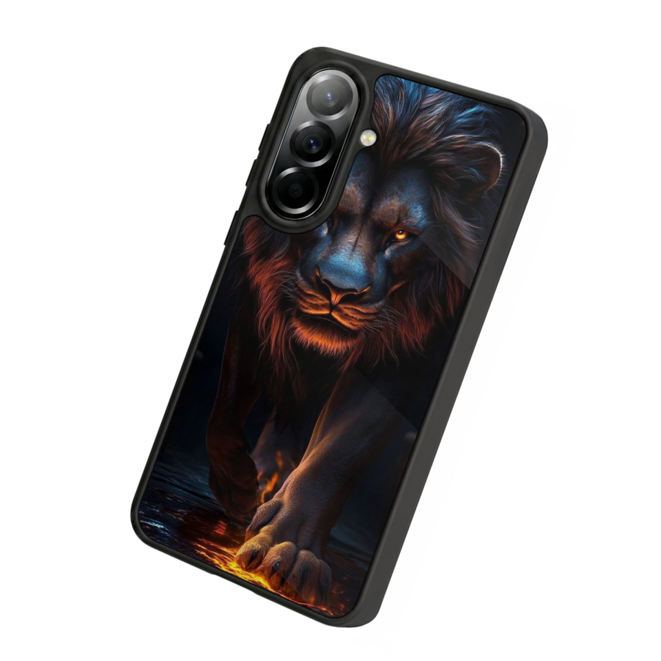 Samsung Galaxy A37 Uyumlu Aslan Tasarımlı Glossy Premium Kılıf