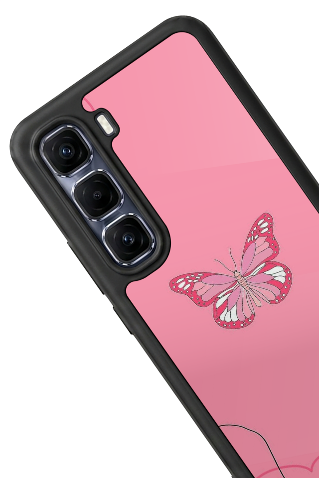 Infinix Hot 60 Pro Plus Uyumlu Kelebek Tasarımlı Glossy Premium Kılıf