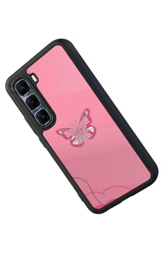 Infinix Hot 60 Pro Plus Uyumlu Kelebek Tasarımlı Glossy Premium Kılıf