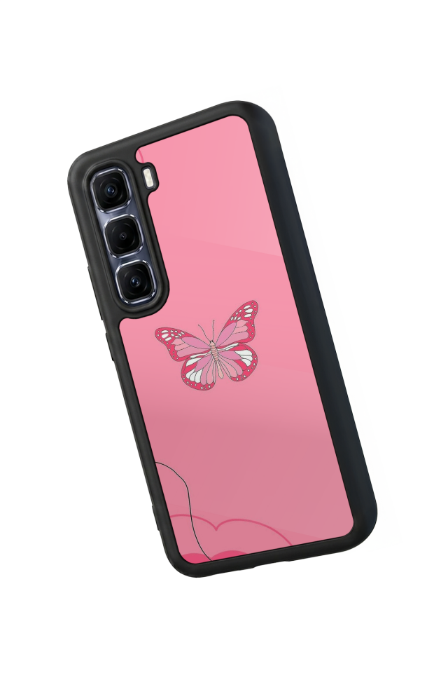 Infinix Hot 60 Pro Plus Uyumlu Kelebek Tasarımlı Glossy Premium Kılıf