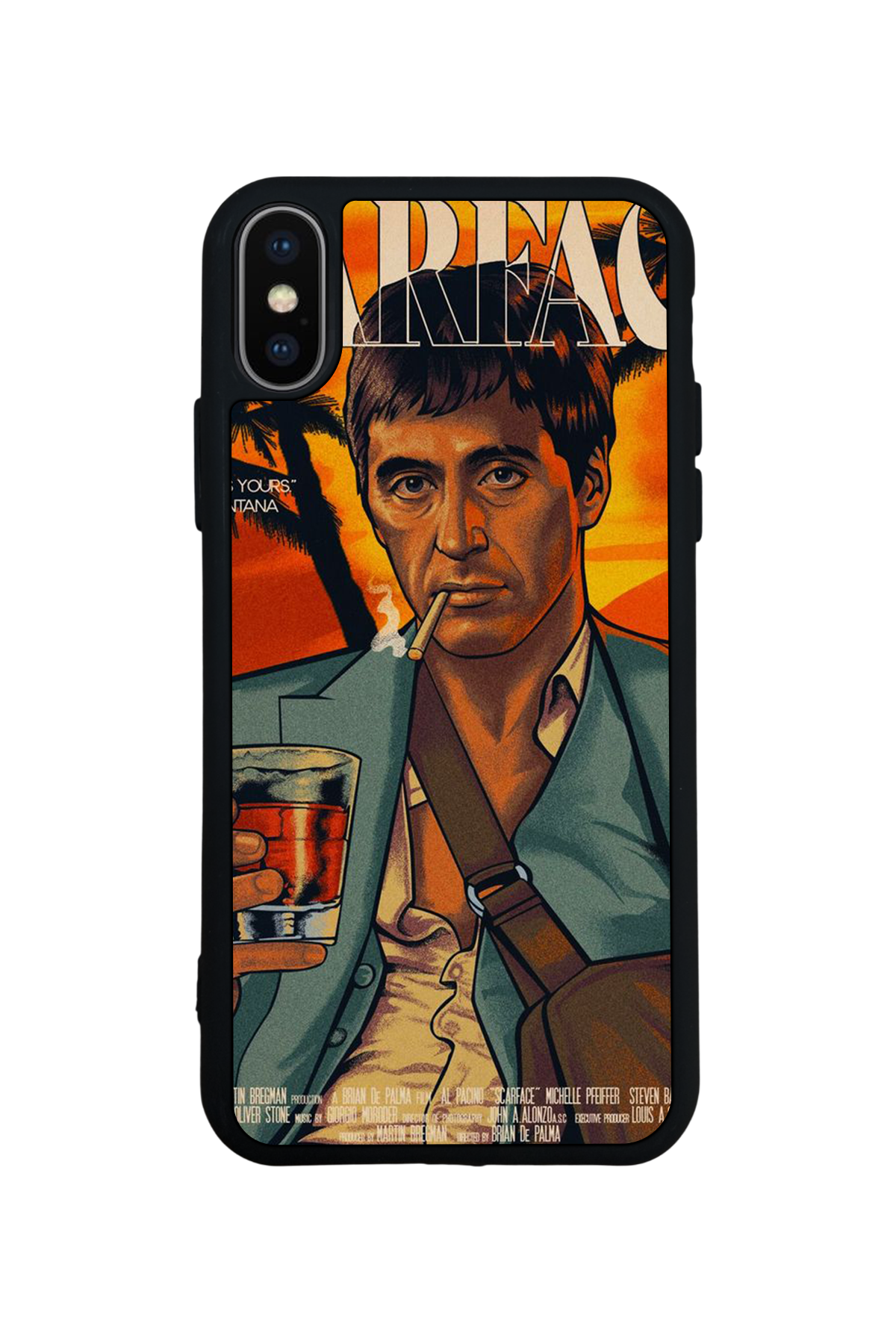 iPhone X/ XS Uyumlu Scarface Tasarımlı Glossy Premium Kılıf