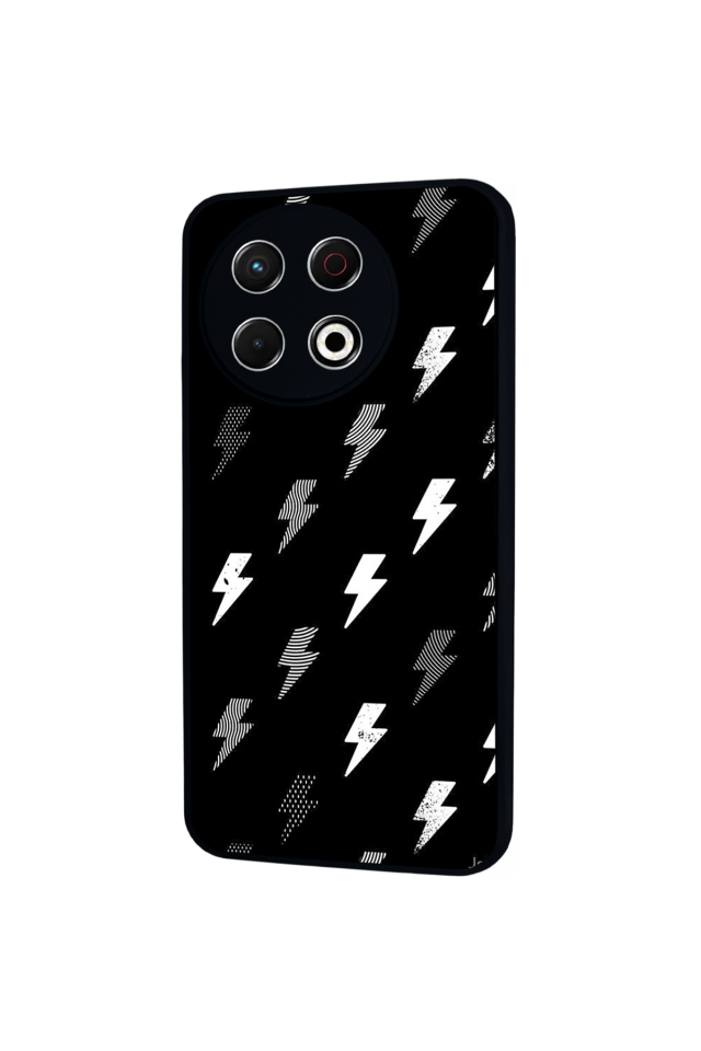 Tecno Spark 30 Pro Uyumlu Simsek Tasarımlı Glossy Premium Kılıf