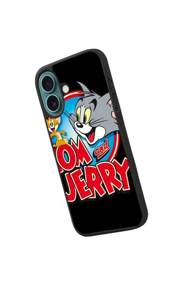 iPhone 16 Plus Uyumlu Tom And Jerry Tasarımlı Glossy Premium Kılıf