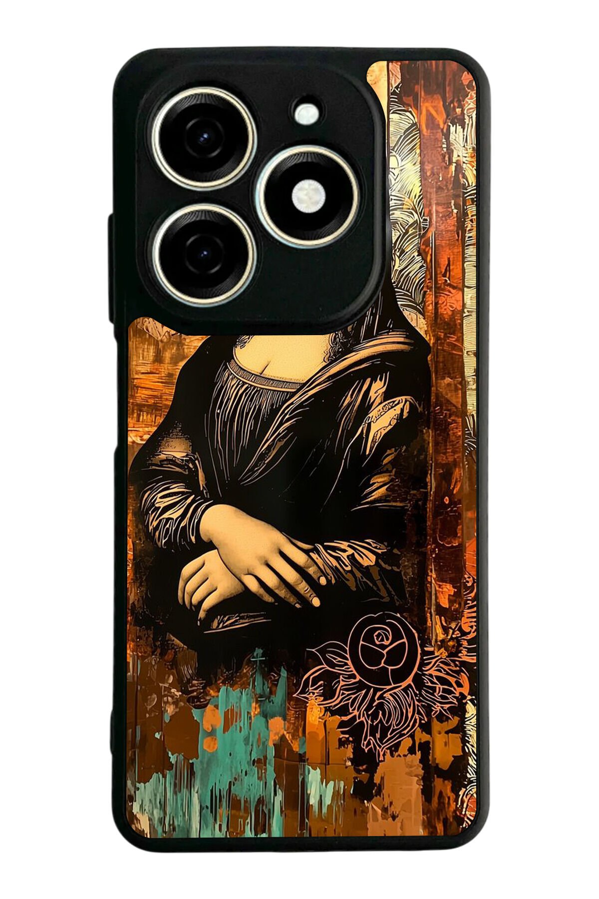 Infınıx Smart 8 Pro Uyumlu Monalisa Tasarımlı Glossy Premium Kılıf