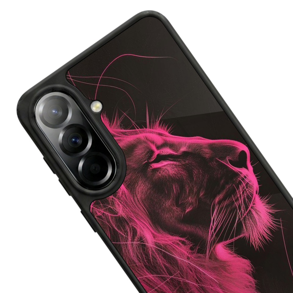 Samsung Galaxy A37 Uyumlu Aslan Tasarımlı Glossy Premium Kılıf