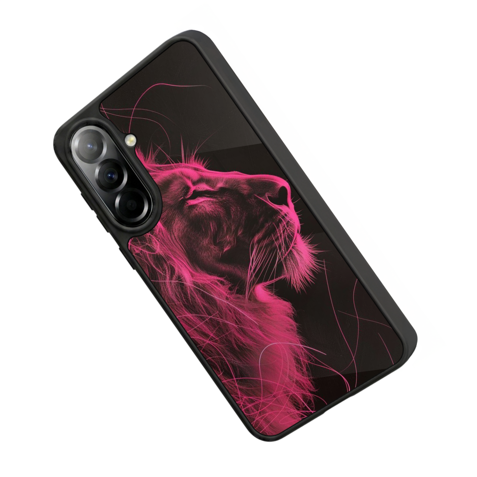 Samsung Galaxy A37 Uyumlu Aslan Tasarımlı Glossy Premium Kılıf