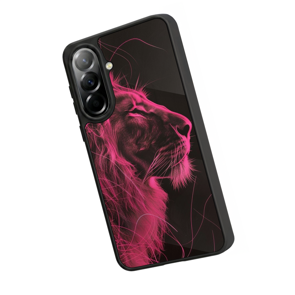 Samsung Galaxy A37 Uyumlu Aslan Tasarımlı Glossy Premium Kılıf