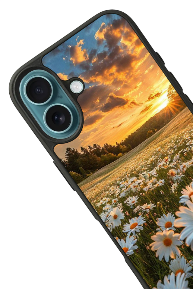 iPhone 16 Uyumlu Cicek Tasarımlı Glossy Premium Kılıf