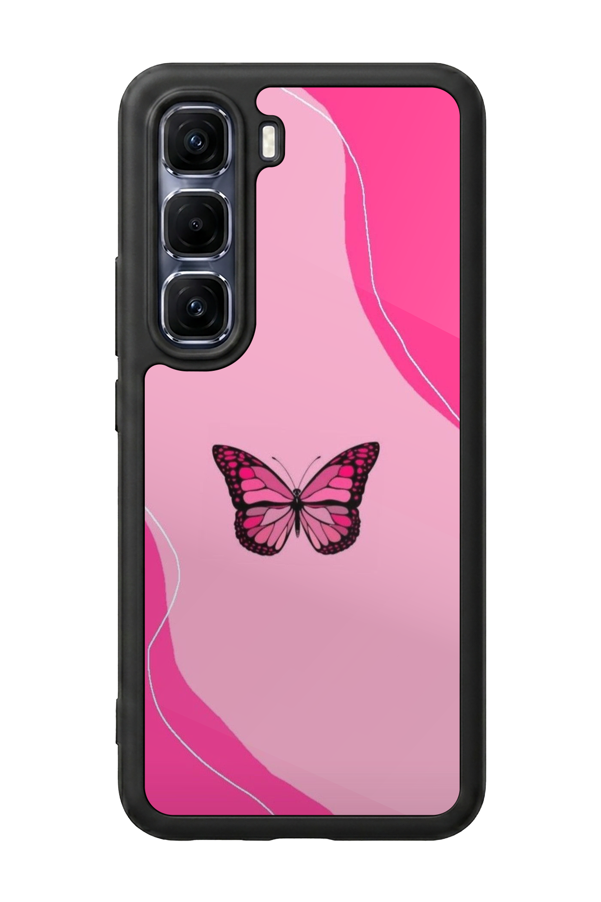 Infinix Hot 60 Pro Plus Uyumlu Kelebek Tasarımlı Glossy Premium Kılıf