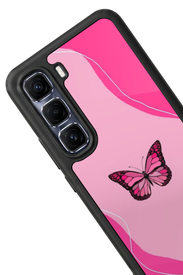 Infinix Hot 60 Pro Plus Uyumlu Kelebek Tasarımlı Glossy Premium Kılıf