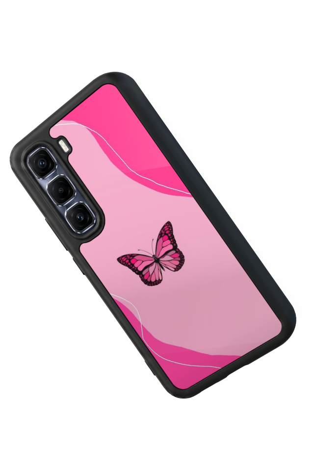 Infinix Hot 60 Pro Plus Uyumlu Kelebek Tasarımlı Glossy Premium Kılıf