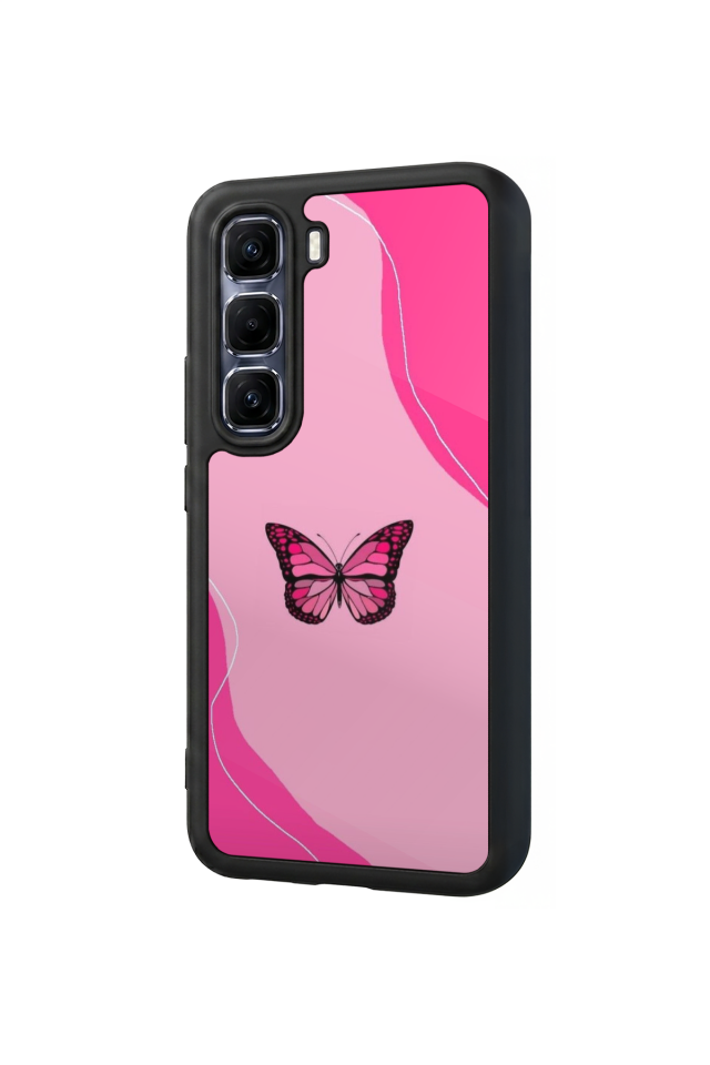 Infinix Hot 60 Pro Plus Uyumlu Kelebek Tasarımlı Glossy Premium Kılıf