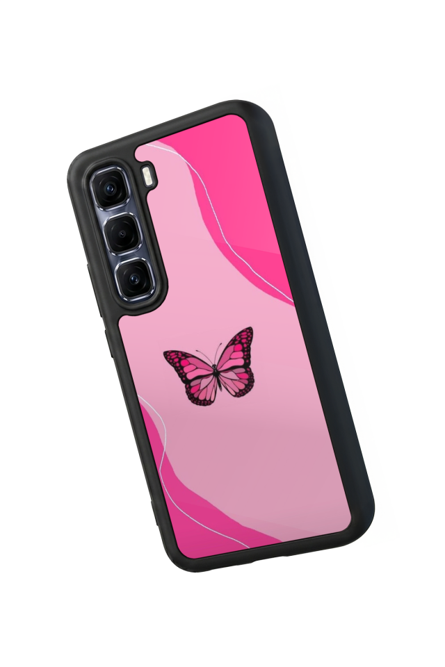 Infinix Hot 60 Pro Plus Uyumlu Kelebek Tasarımlı Glossy Premium Kılıf
