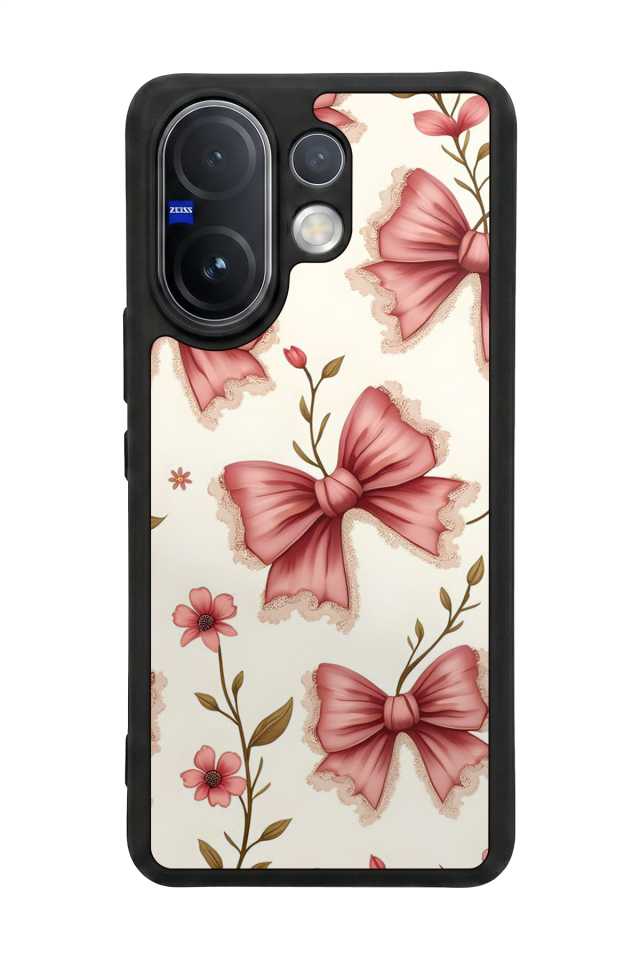 Vivo V60 Uyumlu Kurdele Tasarımlı Glossy Premium Kılıf
